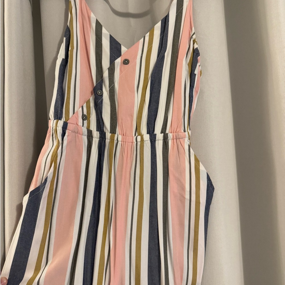 RVCA Striped Sleeveless Jumpsuit